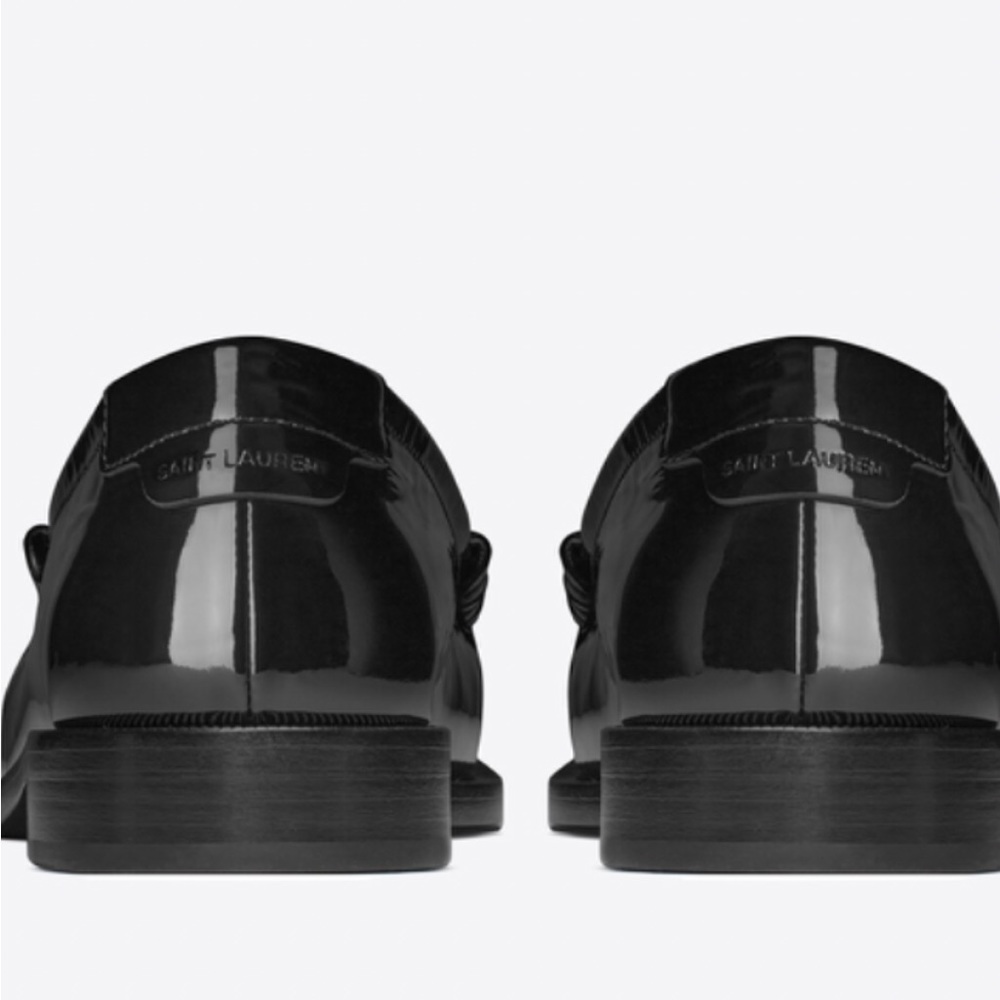 Yves Saint Laurent Glossy Black Loafers - Picture 2 of 8